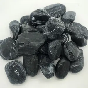 Black Pebble for Landscaping Tumbled Stone Gravel Pebble Stone For Garden Paving Decoration Tumbled Stone Pebble