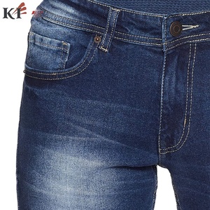 Pantalones de mezclilla personalizados ecológicos con efecto desgastado, corte recto, tiro medio, cierre de cremallera, informales, de poliéster/algodón, para hombre, de Guangdong, modelo Monkey - Product Image 4