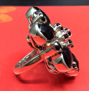 Argent Sterling 925 Plaqué or Fleur Poire Grossiste Fournisseur de Pierres Précieuses Multicolores de Cocktail Porter Bas Fait sur Commande QUANTITÉ MINIMALE DE COMMANDE Anneaux - Product Image 4