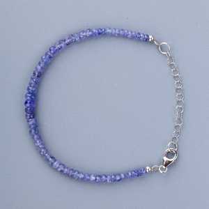 92.5 argent Sterling naturel bleu Tanzanite facettes Rondelle perles à la main Style religieux Bracelet mignon cadeau pour les femmes - Product Image 3
