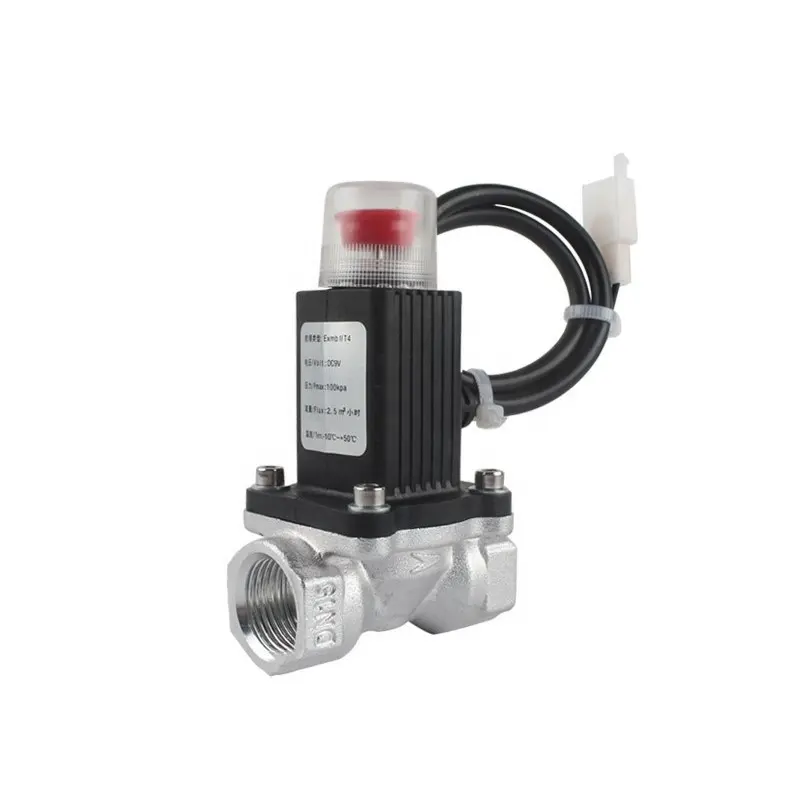 Toptan DC acil röle valfi kapatma LPG güvenlik 12V gaz Solenoid vana