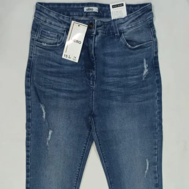 Original Branded Label Denim Adult Girls Zipper Fly Side Lace Up Jeans Skinny High Waist Pockets Denim Pant Women Jeans