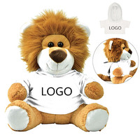 Jouets en peluche doux avec logo OEM, vente en gros de peluches, petit lion adorable avec chemise