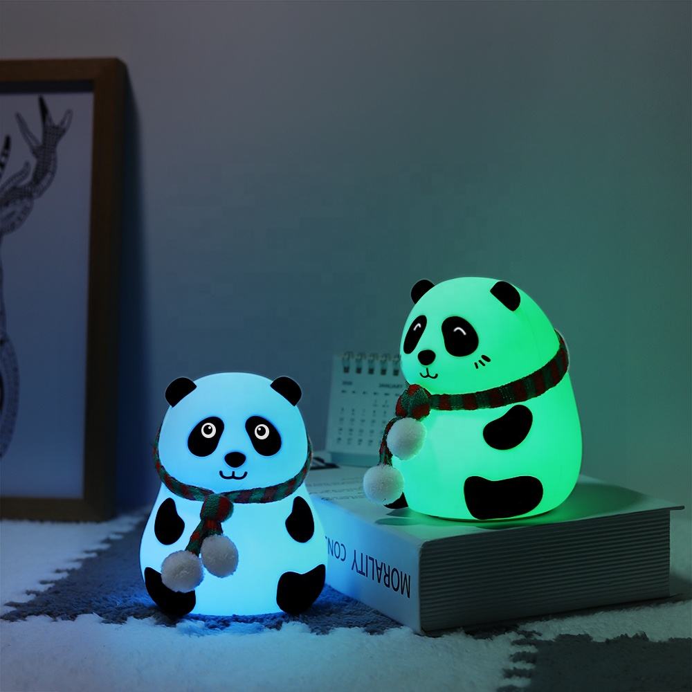 Cartoon Color Changing Animal LED Bedside Lamp Silicone Night Light Panda