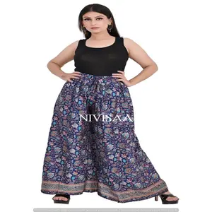 Hochwertige Harems hose Kostenlose Größe Yoga-Hose mit weitem offenem Bein Boho-bedruckte stilvolle thailändische Elefanten hose in blauer Farbe für Frauen