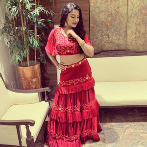 Attrayant georgette fil broderie séquence travail lehenga choli avec dupatta réception porter meilleur prix vêtement ethnique ApparelGarment - Product Image 6