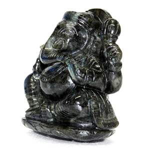 ประติมากรรมแกะสลักพระพิฆเนศหินธรรมชาติบำบัดคริสตัลหินธรรมชาติมีทุกขนาด - Product Image 3