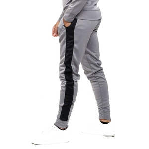 Conjunto de chándal de manga larga para hombre, sudadera con forro polar y cremallera, parte superior inferior, Jogging, gimnasio, contraste y Lisa, disponible en talla grande - Product Image 5