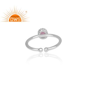 ธรรมชาติสีชมพูพลอยบุษราคัมแหวนเครื่องประดับผู้ค้าส่งชุดปรับ925งบเงินมงกุฎแหวนผู้ผลิตเครื่องประดับ - Product Image 4