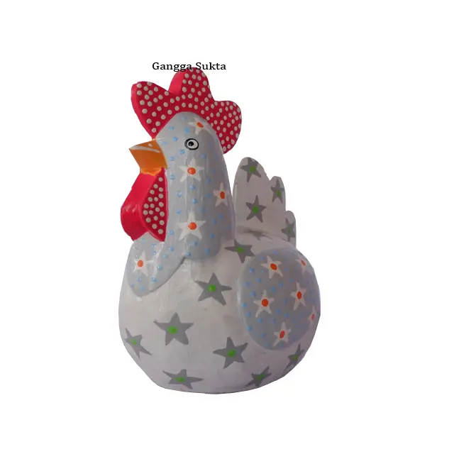 Wood Wooden Home Decoration Chicken Hen with Colorful Hand Painting