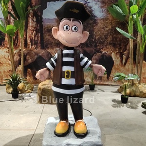 Animal animatrónico personalizado de tamaño real, estatua de mono pirata de dibujos animados artificiales de zoo, a la venta - Product Image 2