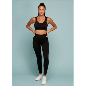 Conjunto de sujetador acanalado de color negro, ropa deportiva de alta calidad, gran oferta - Product Image 1