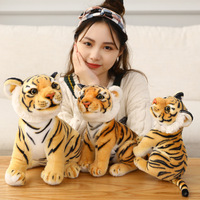 Tigre artificiel en peluche douce marron et blanc, meilleur cadeau, jouet, fournisseur en gros, jouets de bonne qualité