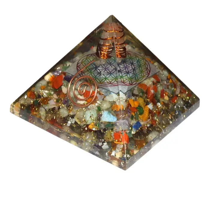 Comprar Online Orgone Chakra Pirâmides com Flor da Vida: Orgone Chakra Pirâmides com Flor da Vida Para A Venda