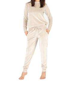 Vêtements de sport d'hiver personnalisés pour femmes mi-épissé col rond poids lourd jogging survêtements décontractés en rose noir blanc bas actif - Product Image 6