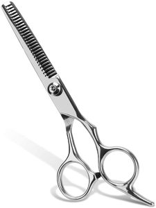 Tijeras de Entresacar de Acero Inoxidable con 30 Dientes, Hoja Afilada de Doble Cara, Tornillo Ajustable y Apoyo para Dedos para Uso en Salón - Product Image 2