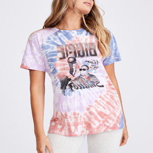 Nueva colección OEM de camisetas con efecto Tie Dye 100% algodón para mujeres y niñas jóvenes - Product Image 2