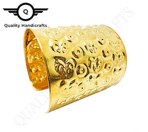 High Quality Handcrafted Gold-Plated Brass Metal Cuff Bracelet <b>Fine</b> Chain Link Bracelets Handicrafts Direct India Gift - Product Image 6