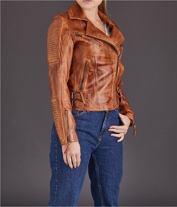 Veste de motard unisexe à fermeture par fermeture avec fermeture éclair, 15 couleurs, marron, peau d'agneau véritable, disponible en toutes les couleurs - Product Image 2