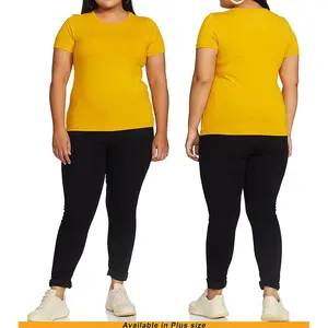 Camisetas de talla grande para mujer, ropa de selección de varias tallas, 100% algodón, licra, personalizada