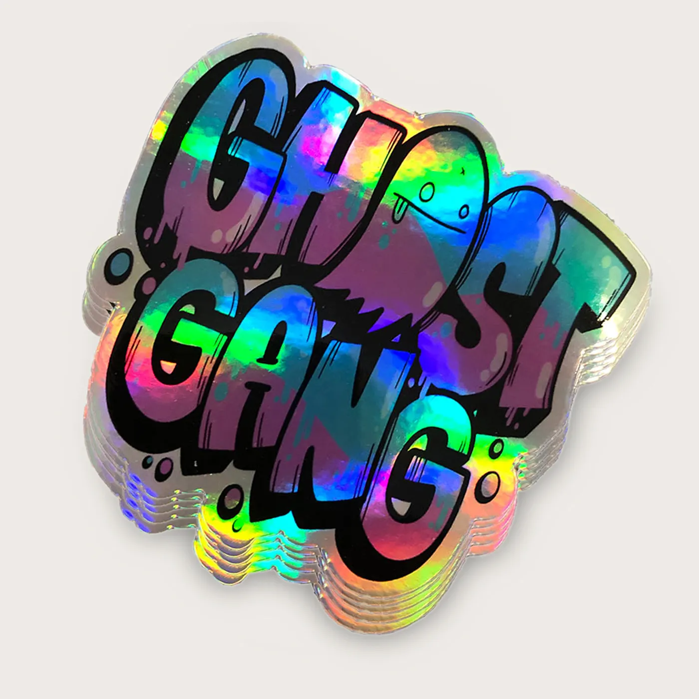 Glossy Die Cut Holographic Sticker, Custom Design Waterproof Hologram Cutting Printed Logo Labels