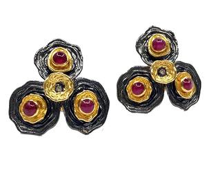 Argent Sterling 925 Oxydé Plaqué Or Fournisseur Grossiste Multi Pierres Précieuses Fait Sur Commande À La Mode Pas Cher Unisexe Faible QUANTITÉ MINIMALE DE COMMANDE Bague Fleur - Product Image 5