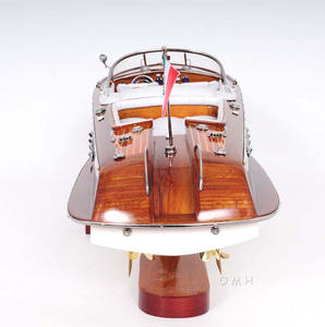 Maquette de bateau Riva Aquarama, semi-peinte, avec sous-sol intégré, 60 cm, en bois artisanal, avec support d'exposition, objet de collection, décoration - Product Image 2