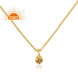 Pendentif en argent Sterling pour femmes, collier féminin, pierre précieuse en Citrine, fournitures de bijoux à la mode, nouvelle collection 2020 - Product Image 2
