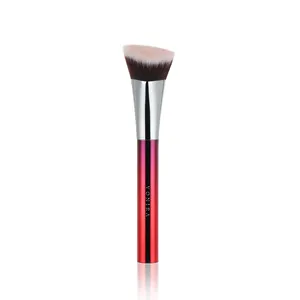 Vonira Red Gradient Unique Angle Triangle Shape Foundation Brush With Custom Private Label Make up Cosmetic Brushes OEM Service