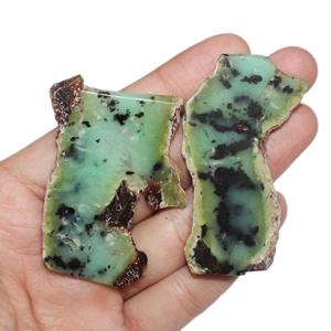 หินคริสโซเพรสธรรมชาติธรรมชาติทำจากแร่เงินเรียบสีเขียวรูปร่างต่างๆรวมถึงหยดน้ำ - Product Image 5