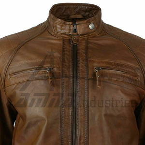 Chaqueta de Cuero Color Marrón para Hombre, Fabricante Pakistaní, Chaqueta de Cuero en Talla Personalizada - Product Image 2