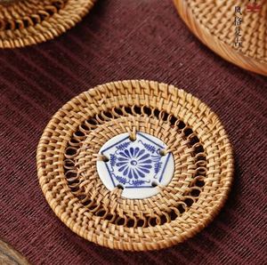 Top Selling Large <b>Woven</b> Rattan <b>Coasters</b> Round Shape Hotel Ware Tabletop Accessories Placemats and Pads Made in India - Product Image 2