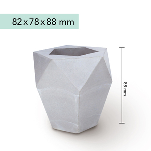 Pot de fleurs en béton géométrique moderne, design minimaliste, jardinière de bureau intérieure pour plantes vertes - Product Image 5