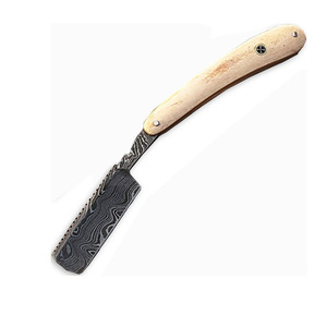 Chuyên Nghiệp Chất Lượng Cao Nhà Sử Dụng Người Đàn Ông Cắt Tóc Công Cụ Tóc Cổ Màu Đen Gấp Damascus Thép Nghệ Thuật Cạo Râu Dao Cạo Râu - Product Image 1