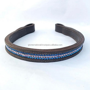 Bracelet de sourcils en cuir fait à la main, de luxe, chaîne vide, incrusté de cristaux, 3 rangées de strass, disponible en toutes les tailles personnalisées - Product Image 2
