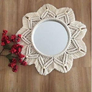 Beautiful Macrame Wall <b>Hanging</b> <b>Mirror</b> | Handmade Boho Wall <b>Hanging</b> <b>Mirror</b> for Wall Decor at Best Price by Isar - Product Image 4