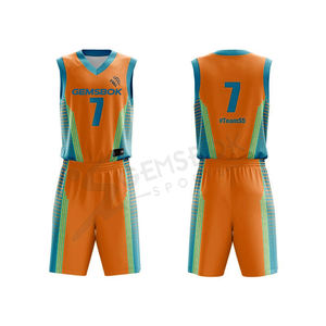 ชุดบาสเกตบอลแบบกำหนดเองชุดเครื่องแบบบุรุษที่มีคุณภาพสูงโพลีเอสเตอร์100% QuickDry ชุดบาสเกตบอลขายส่งที่กำหนดเองพิมพ์ - Product Image 5