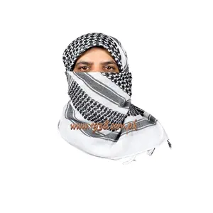 Shemagh Fashion Desert Keffiyeh Outdoor Traditional Middle Eastern Head Face And Neck Scarf Wrap (White)