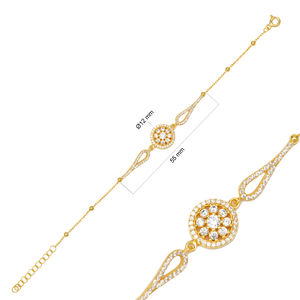 Bracelet en pierre de Zircon de forme ronde pour femmes, breloque tendance, fait à la main, vente en gros, bijoux en argent Sterling 925 - Product Image 2