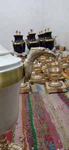 Énorme urne de crémation blanche en laiton avec deux côtés de visage d'aigle fournitures de funérailles cuivworld inde - Product Image 5