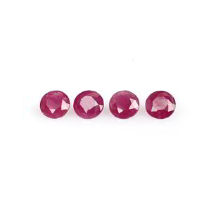 ทับทิมธรรมชาติ 4 ชิ้น ขนาด 5 มม. ทรงกลมเจียระไนแบบเพชร น้ำหนัก 2.2 กะรัต - Product Image 4