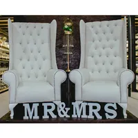 Mr & Mrs Hochzeit Event Thron Stühle Royal Hochzeit Weiß Thron Hohe Zurück Stühle Stilvolle Ehe Weiß Hohe Zurück Leder stühle