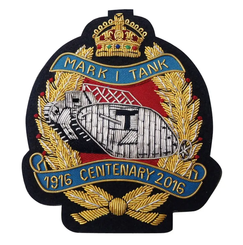 Marque brodée à la main de haute qualité, 1 blazer débardeur, Badges en tissu, patch fil d'or, badges de poche pour uniforme