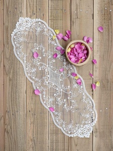 Vintage Cotton Blend Colorful Embroidery Table Runner - Product Image 2