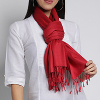 Écharpe en viscose rouge pour femmes, excellente écharpe en pashmina unie, douce et lisse, longueur moyenne pour la saison de printemps