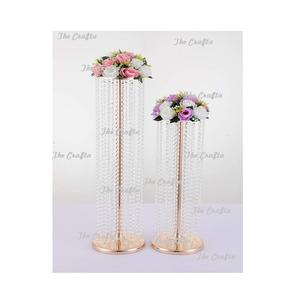 Centre de table en métal et cristal de qualité supérieure, forme ronde, pour la décoration d'événements de mariage - Product Image 5