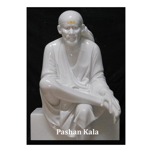 Indian Marble Sai Baba Sculpture - Product Image 1