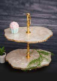 Support à gâteaux en résine époxy avec service à desserts à trois étages, artisanat en résine époxy, support à gâteaux rond, produit Offre Spéciale - Product Image 4