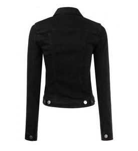 Veste en jean tendance pour femmes avec logo personnalisé Vêtements d'hiver élégants Veste en jean noir Vêtements d'extérieur durables Vente en gros pour vêtements décontractés - Product Image 3
