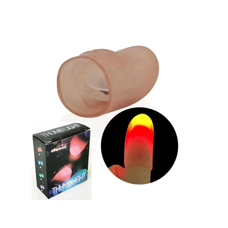 Led Vinger Licht Volwassen Grootte Magic Thumb Tip Knipperende Lichten Duimen Goocheltrucs Voor Halloween Party